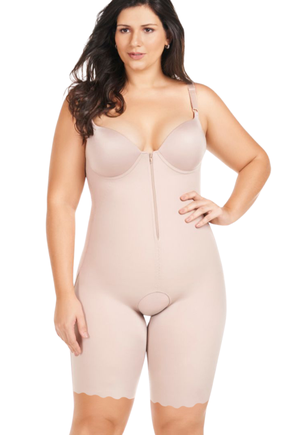 01 cinta modeladora com perna bojo e ziper plus size mondress chocolate eg1